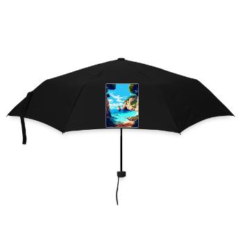 Zakynthos Grèce Affiche de voyage vintage souvenir - Parapluie standard - noir - Devant