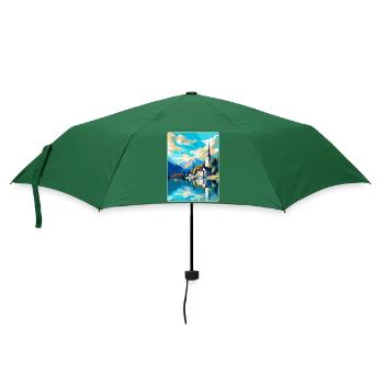 St. Wolfgang Österreich Vintage Reiseplakat Souvenir - Regenschirm (klein) - Flaschengrün - Vorne