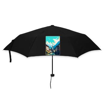 Chur Switzerland Vintage Travel Poster Souvenir - Umbrella (small) - black - Front