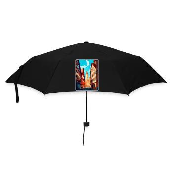 Hildesheim Deutschland Vintage Reiseplakat Souvenir - Regenschirm (klein) - Schwarz - Vorne