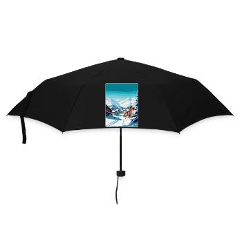 Val Thorens France Affiche de voyage vintage Souvenir - Parapluie standard - noir - Devant