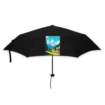 Gstaad Suisse Affiche de voyage vintage souvenir - Parapluie standard - noir - Devant