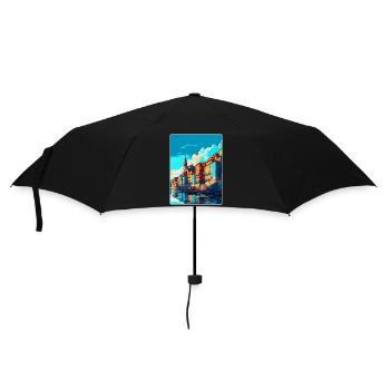 Porto Portugal Vintage Reiseplakat Souvenir WPA - Regenschirm (klein) - Schwarz - Vorne