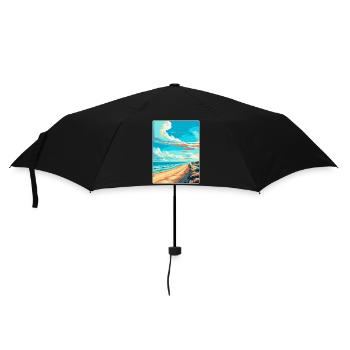 Zandvoort Niederlande Vintage Reiseplakat WPA - Regenschirm (klein) - Schwarz - Vorne