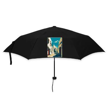 Alberobello Italien Vintage Reiseplakat Souvenir - Regenschirm (klein) - Schwarz - Vorne