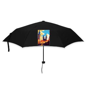 Prague Czech Republic Vintage Travel Poster WPA - Umbrella (small) - black - Front
