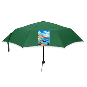 Trou de souris Angleterre Royaume-Uni Affiche de voyage vintage WPA Art - Parapluie standard - vert bouteille - Devant