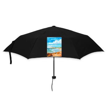 Porthcawl Bay Uk Affiche de voyage vintage souvenir - Parapluie standard - noir - Devant
