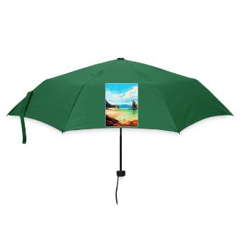 Isle Of Lewis Schottland Vereinigtes Königreich Vintage Reiseposter - Regenschirm (klein) - Flaschengrün - Vorne