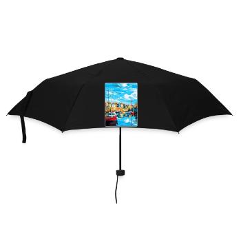 Newlyn Angleterre Royaume-Uni Affiche de voyage vintage souvenir - Parapluie standard - noir - Devant