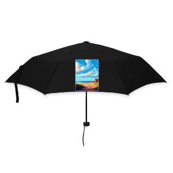 Beadnell Angleterre Royaume-Uni Affiche de voyage vintage souvenir - Parapluie standard - noir - Devant