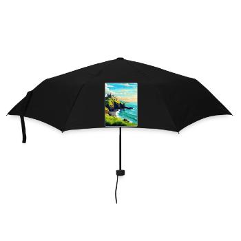 Château de Dunluce, Irlande, Royaume-Uni, Affiche de voyage vintage - Parapluie standard - noir - Devant
