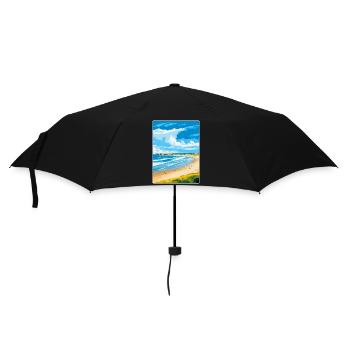 Portstewart Strand Ireland Uk Travel Poster WPA - Umbrella (small) - black - Front