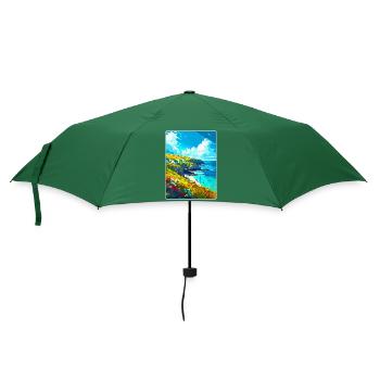 Cornwall England Uk Vintage Reiseplakat Souvenir - Regenschirm (klein) - Flaschengrün - Vorne