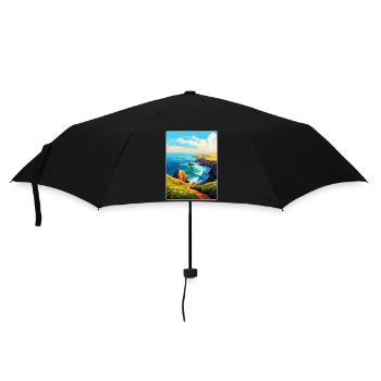 Lands End Cornwall England Uk Travel Poster WPA - Umbrella (small) - black - Front
