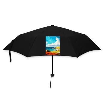 Shetland Écosse Royaume-Uni Affiche de voyage vintage WPA Art - Parapluie standard - noir - Devant