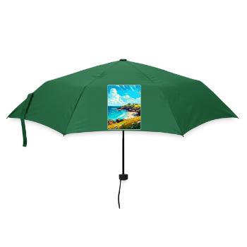 Cornwall England Uk Vintage Reiseplakat Souvenir - Regenschirm (klein) - Flaschengrün - Vorne