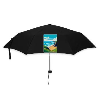 Bedruthan Steps Cornwall England Uk Travel Poster - Umbrella (small) - black - Front