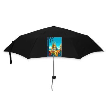 Barcelone Espagne Affiche de voyage vintage Souvenir WPA - Parapluie standard - noir - Devant