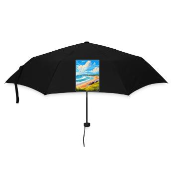 Woolacombe Devon Affiche de voyage vintage souvenir - Parapluie standard - noir - Devant