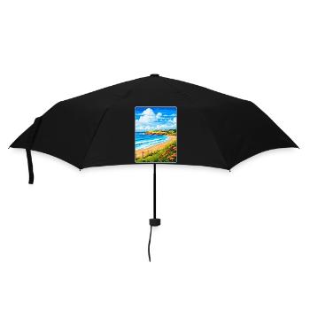 Carbis Bay Cornwall England Uk Travel Poster WPA - Umbrella (small) - black - Front
