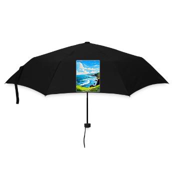 North Coast 500 Écosse Royaume-Uni Affiche de voyage vintage - Parapluie standard - noir - Devant