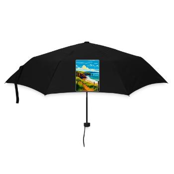 Devon West Country Vintage Travel Poster Souvenir - Umbrella (small) - black - Front