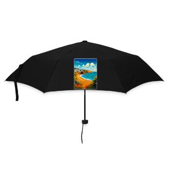 Devon West Country Vintage Travel Poster Souvenir - Umbrella (small) - black - Front