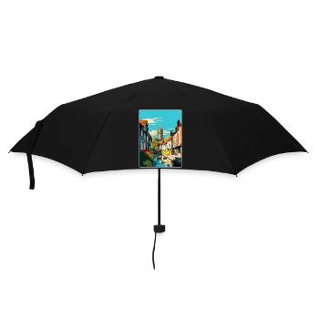 Canterbury England Uk Reiseposter Souvenir WPA - Regenschirm (klein) - Schwarz - Vorne