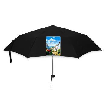 Helston England Uk Vintage Reiseposter Souvenir - Regenschirm (klein) - Schwarz - Vorne