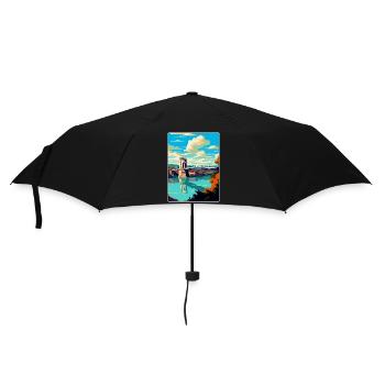 Bristol England Uk Vintage Travel Poster Souvenir - Umbrella (small) - black - Front
