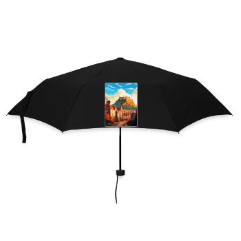 Edinburgh Scotland Uk Travel Poster Souvenir WPA - Umbrella (small) - black - Front