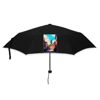 Ludlow England Uk Vintage Reiseposter Souvenir - Regenschirm (klein) - Schwarz - Vorne