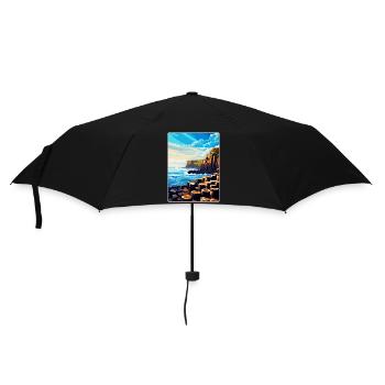 Giant Causeway Irland Uk Reise Poster Souvenir - Regenschirm (klein) - Schwarz - Vorne