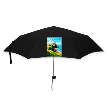 Château de Dunnottar Angleterre Royaume-Uni Affiche de voyage souvenir - Parapluie standard - noir - Devant