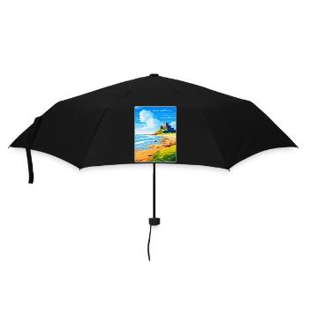 Château de Bamburgh Angleterre Royaume-Uni Affiche de voyage souvenir - Parapluie standard - noir - Devant