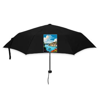 Salcombe England Uk Vintage Reiseposter Souvenir - Regenschirm (klein) - Schwarz - Vorne
