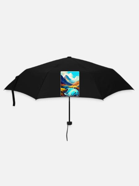 Snowdonia Wales Uk Vintage Travel Poster Souvenir - Umbrella (small) - black