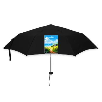 Lamorna Cornwall England Uk Travel Poster Souvenir - Umbrella (small) - black - Front