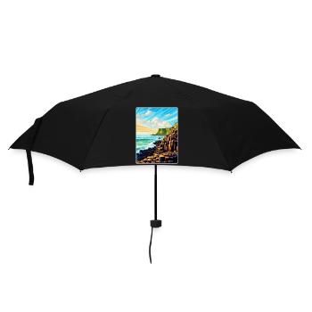 Giant Causeway Irland Uk Reiseposter Souvenir - Regenschirm (klein) - Schwarz - Vorne