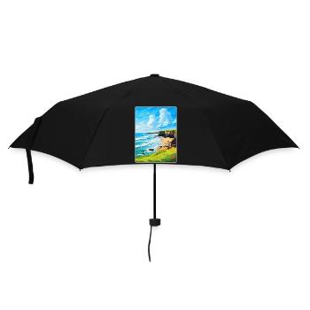 Bude Cornwall England Uk Travel Poster Souvenir - Umbrella (small) - black - Front