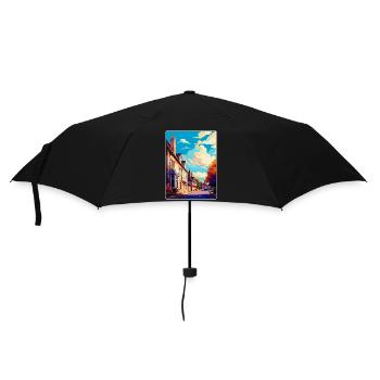 Burford England Uk Vintage Reiseposter Souvenir - Regenschirm (klein) - Schwarz - Vorne