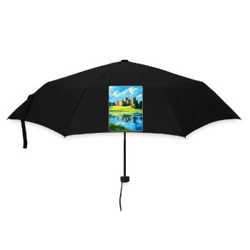 Leeds Castle England Uk Travel Poster Souvenir WPA - Umbrella (small) - black - Front