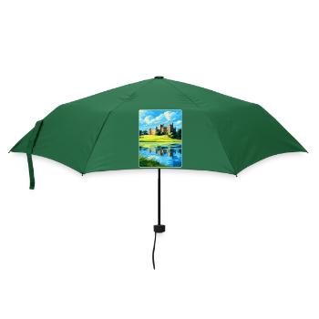Leeds Castle England Uk Travel Poster Souvenir WPA - Umbrella (small) - bottlegreen - Front