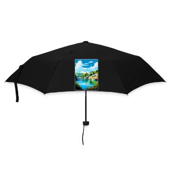 Fowey River Angleterre Royaume-Uni Affiche de voyage Souvenir WPA - Parapluie standard - noir - Devant