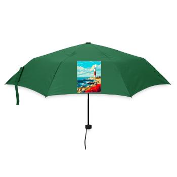 Portland Bill England Uk Reiseplakat Souvenir - Regenschirm (klein) - Flaschengrün - Vorne