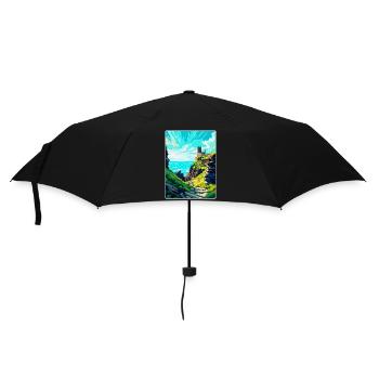Château de Tintagel Angleterre Royaume-Uni Affiche de voyage souvenir - Parapluie standard - noir - Devant