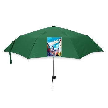 Truro, Angleterre, Royaume-Uni, Affiche de voyage vintage Art mural - Parapluie standard - vert bouteille - Devant