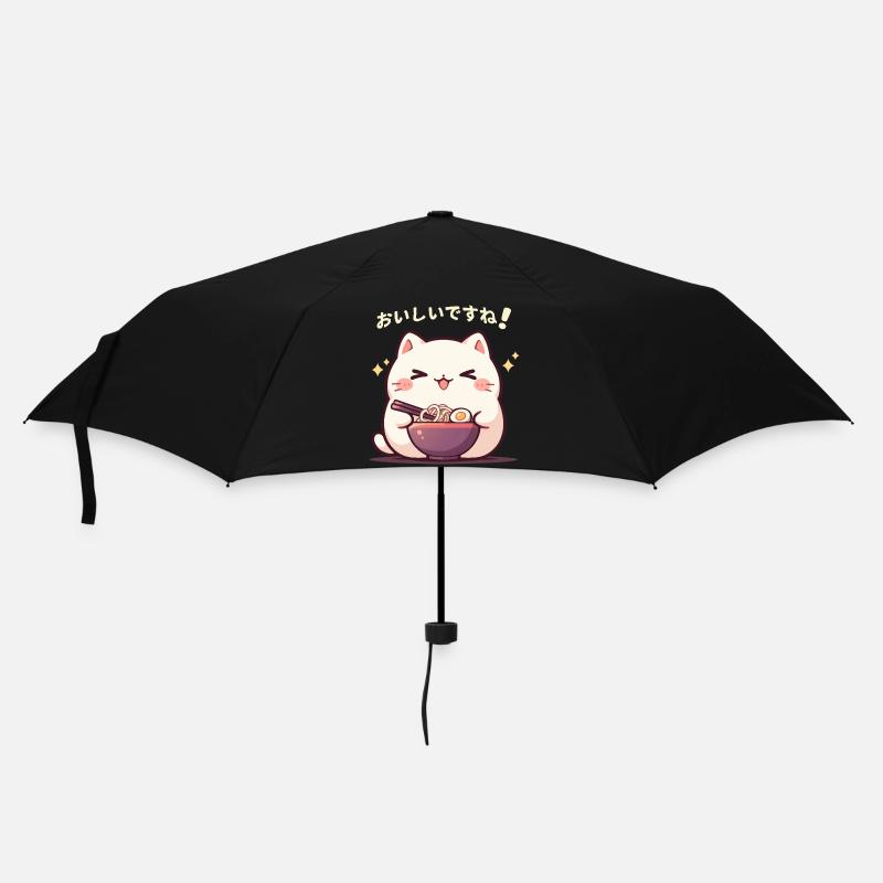 Cat eating Ramen - Umbrella (small) - black