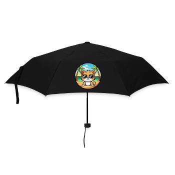 Kitten Funny Cartoon Summer Beach Sunglasses Cool - Umbrella (small) - black - Front